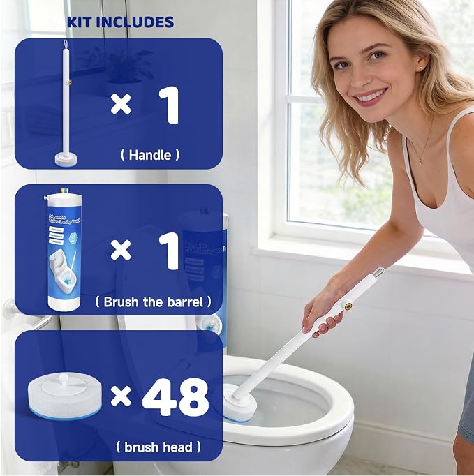 Disposable Toilet Brush, All-in-One Toilet Cleaning System, Toilet Bowl Wand Kit - Image 6