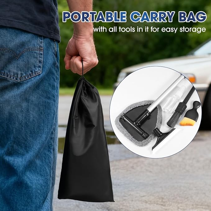 Gray Windshield Cleaner Tool, Car Interior Cleaning Kit - Image 7
