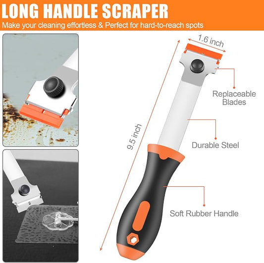 4 Pack Razor Blade Scraper, Premium Cleaning Scraper Tool - Image 2