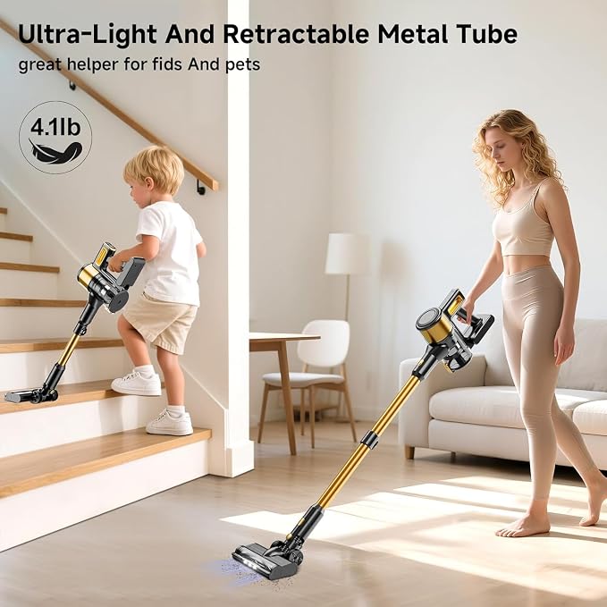 Cordless Vacuum Cleaner, 8 in 1 40Kpa 55Mins, Lightweight Vacuum Cleaners - Image 9