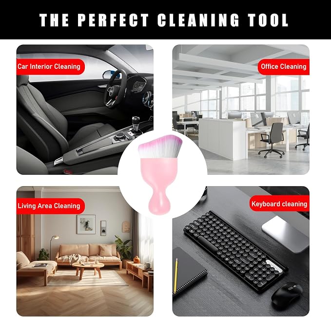 2PCS Car Interior Dust Brush, Soft Scratch Free Auto Detailing Brushes - Image 6
