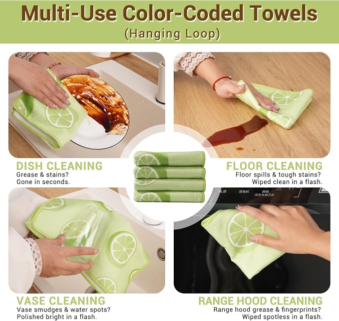 YUA Microfiber Cleaning Cloth 12 Pack, Microfiber Towels Cleaning, Microfiber - Image 7