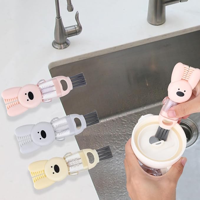 4 in 1 Water Bottle Brush, Cute Rabbit Cup Lid Cleaning Brush Tool Set - Image 7