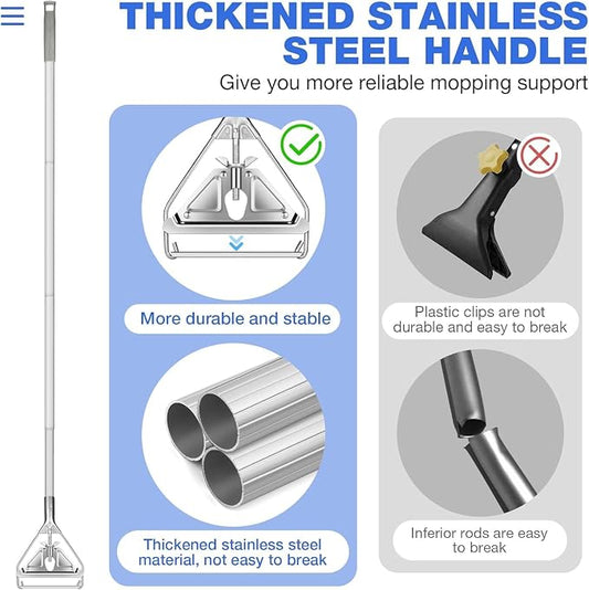Commercial Mop Handle Heavy Duty, Industrial Metal Mop Stick Replacement - Image 2