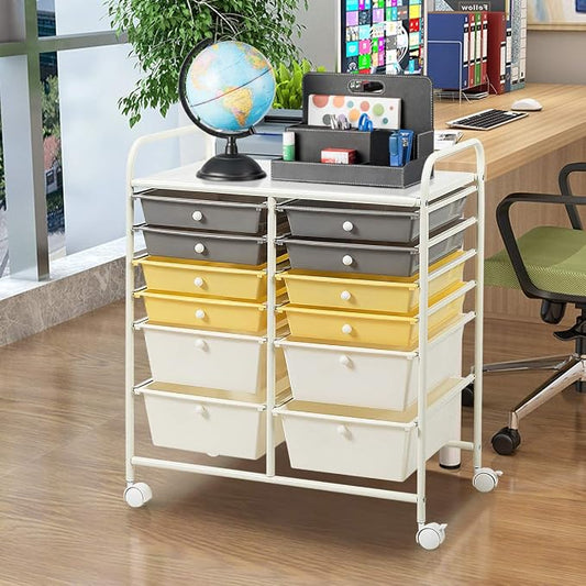 GOFLAME 12-Drawer Rolling Storage Cart, Mobile Utility Cart - Image 2