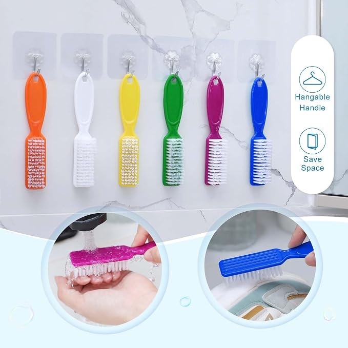 Patelai 200 Pcs Handle Grip Nail Brush Bulk Fingernail Brushes Pedicure Brush - Image 7