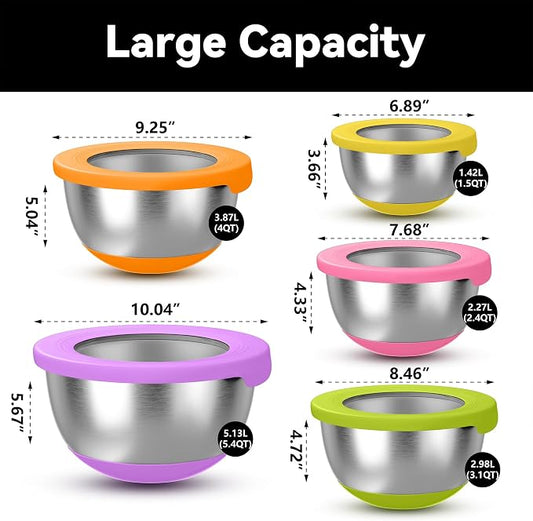 KITEISCAT Stainless Steel Mixing Bowls - Image 2