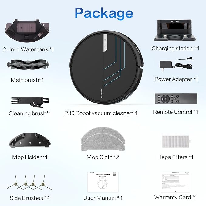 AIRROBO Robot Vacuum and Mop, 3000Pa Powerful Suction Robot Vacuum Cleaner - Image 7