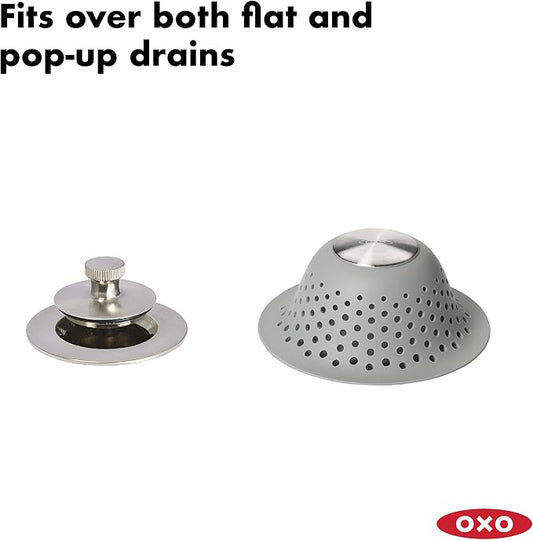 OXO Good Grips Silicone Shower & Tub Drain Protector, Hair Drain Catcher - Image 2