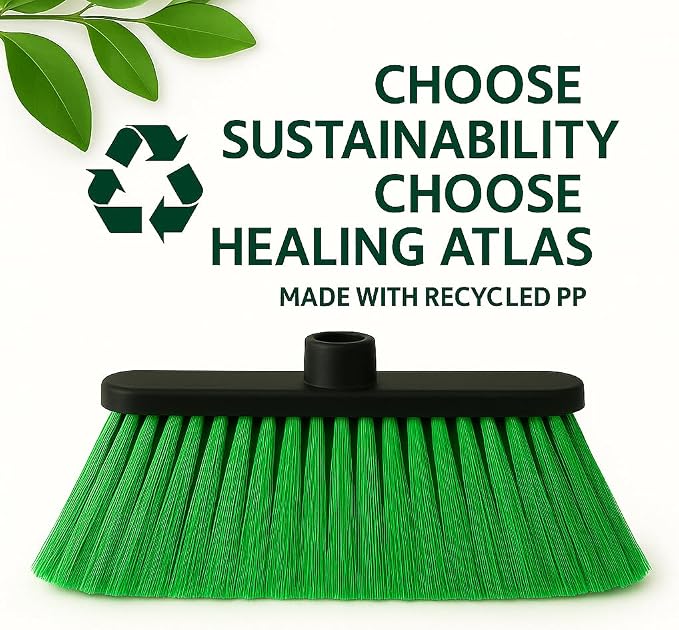 ALMA Apple Green 14" Soft Sweep Broom Head – Lightweight Flagged Bristles – - Image 6