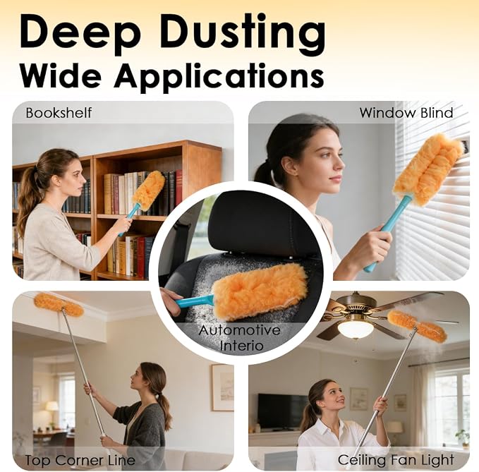 Extendable Duster Kit with 6FT Telescoping Handle & 12 PCS Duster Refills - Image 6
