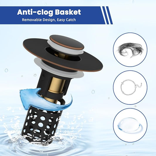 Universal Bathroom Sink Drain Strainer Hair Catcher 2PCS Upgraded - Image 2