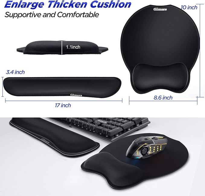 Gimars Upgrade Enlarge Superfine Fibre Soft Smooth Gel Ergonomic Mouse Pad - Image 6