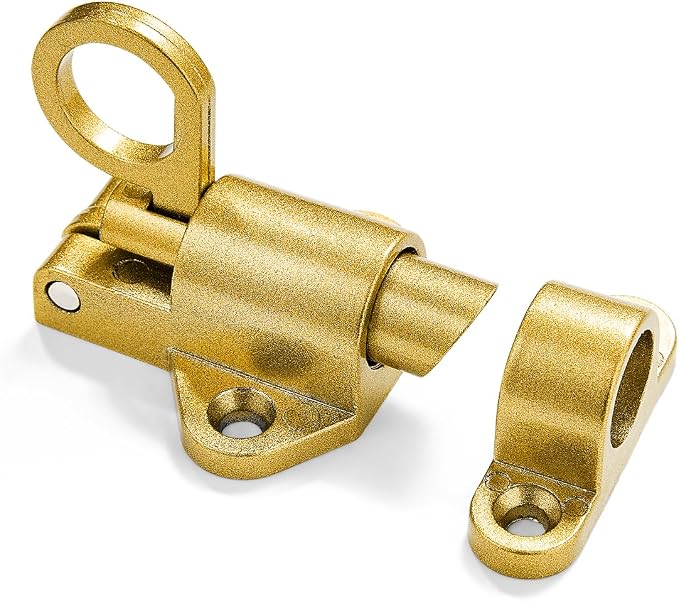 4 Packs Self-Closing Latches,Gold Spring Door Lock,Resilient Bolt Latch - Image 7