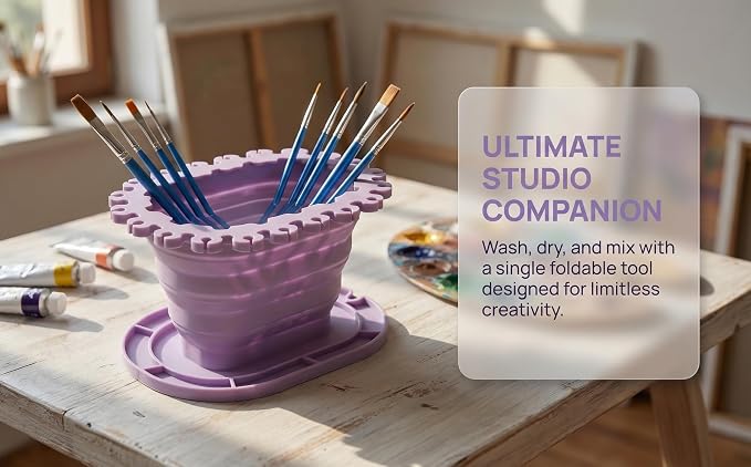 Foldable Silicone Paint Brush Cleaner Cup - Image 7