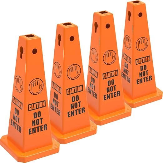 Plastic Traffic Cones, 4-Sided Message Cones, Road Safety Parking Cones by OranLite