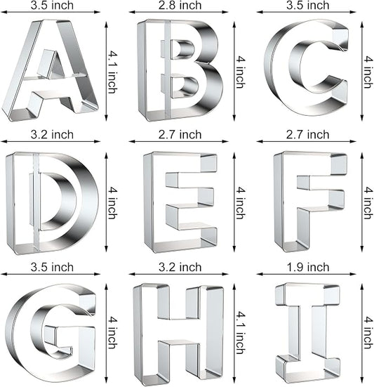 4 Inch Alphabet Letter Cookie Cutter Set - Image 2