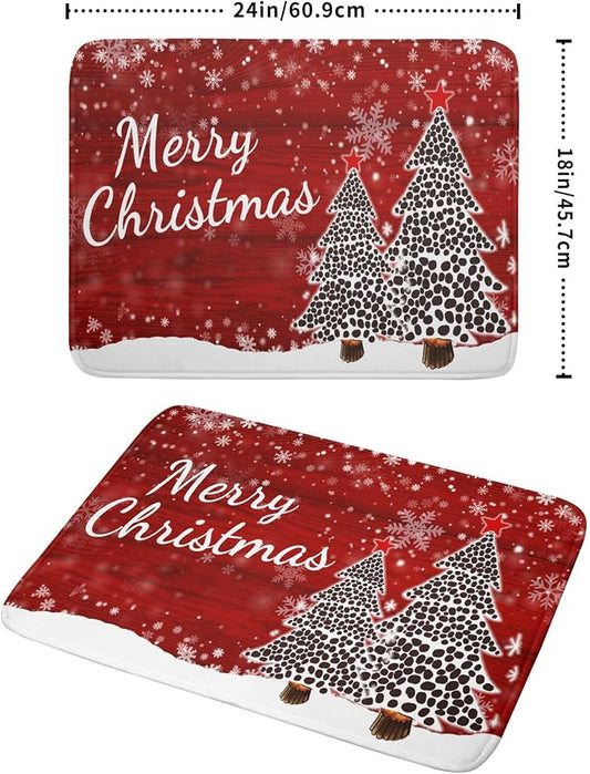 Merry Christmas Tree Red Dish Drying Mat - Image 2