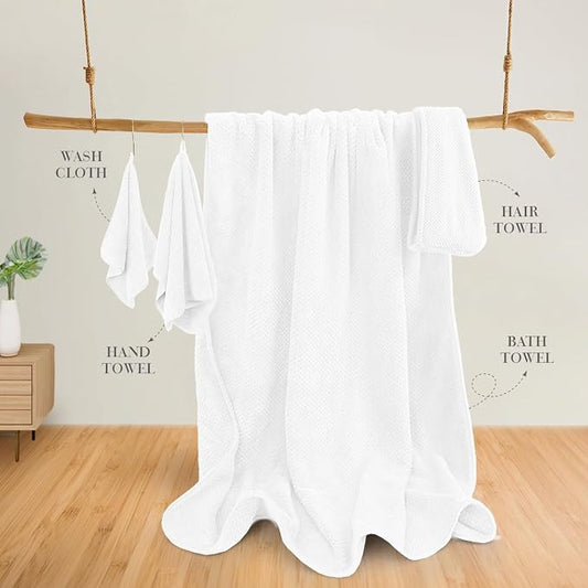 Soft Bath Towel Set of 4, Extra Large Microfiber Towels 35x70 in, Bath Towel - Image 2