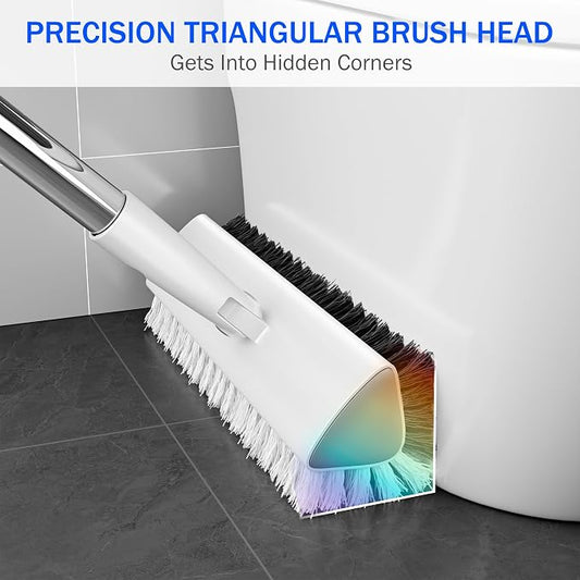 Grout Brush with Long Heavy Duty Handle, 180° Swivel Floor Scrub Brush - Image 2