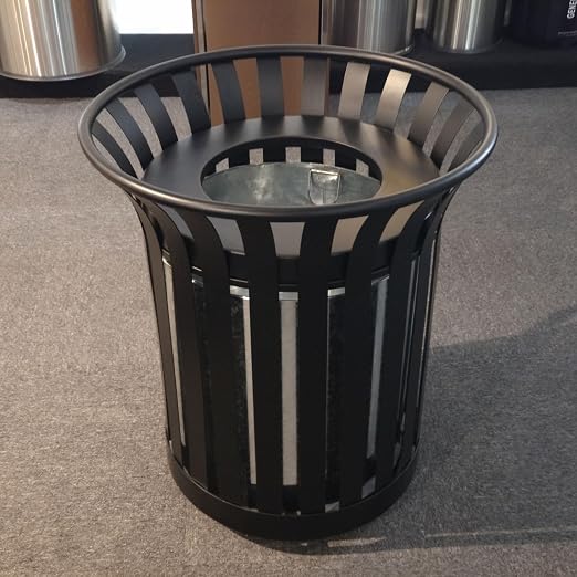 Outdoor Metal Slatted Trash Receptacle, Waste Receptacle,Commercial Trash Cans - Image 6