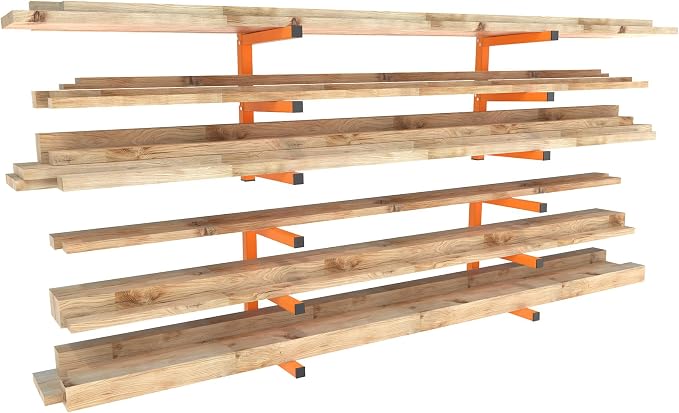UNITEDPOWER Wall Mount Wood Organizer, Lumber Storage Rack, Heavy Duty Metal - Image 8