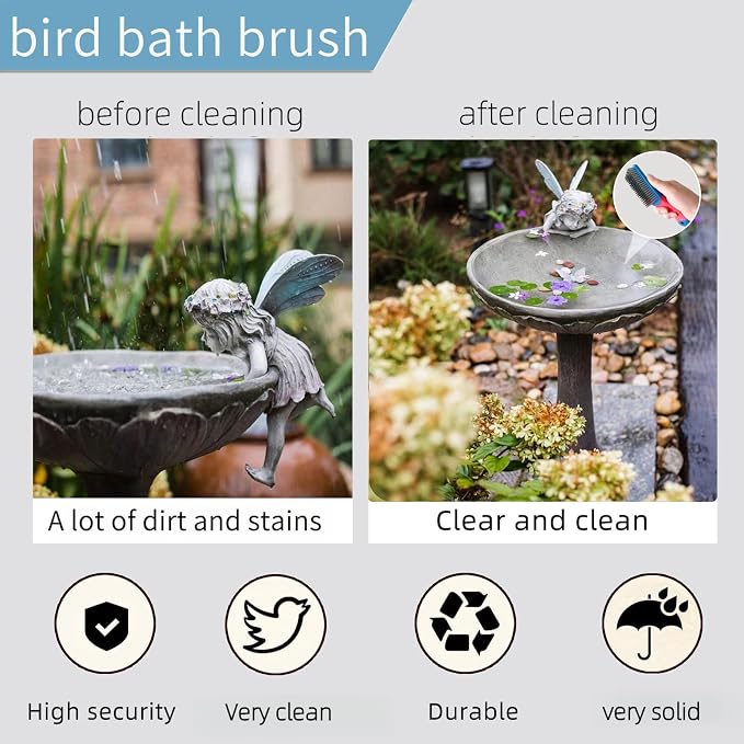 2 Pcs Bird Bath Hard Wire Brushes,Iron Out Rust Stain Remover,Bathtub Cleaning - Image 8