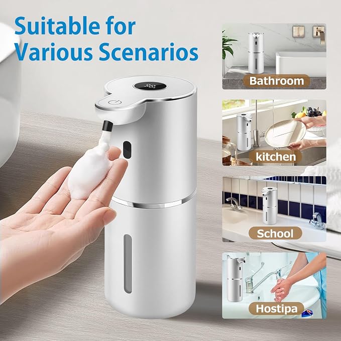 Automatic Foaming Soap Dispenser 12.8oz, Rechargeable & 6 Levels Foaming - Image 7