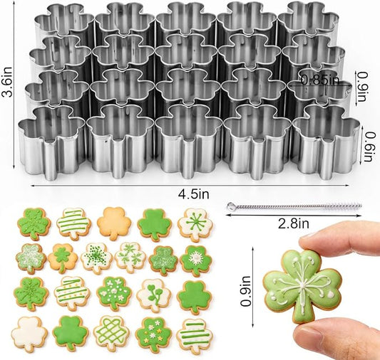AIERSA Mini Shamrock Cookie Cutter, St Patricks Day Cookie Cutters, 1 Inch Tiny - Image 2