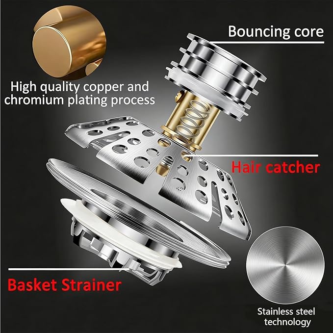 Bathtub Drain Stopper, Pop Up Tub Stopper Plug - Image 6