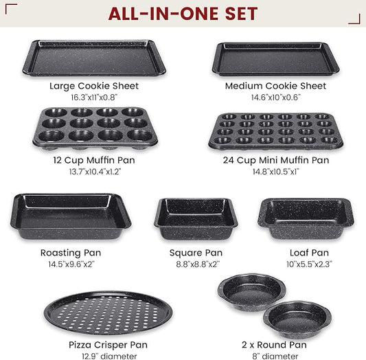 Terlulu 10-Piece Baking Pans Set, Bakeware Sets Nonstick, Baking Set - Image 2