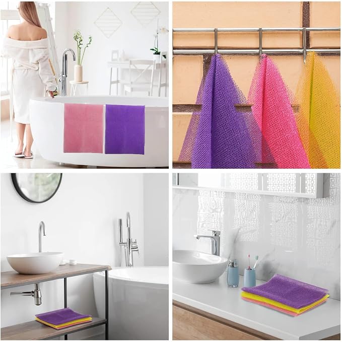UJFQBH 3 Pieces African Bath Sponge African Net Long Net Bath Sponge - Image 7