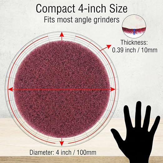 4 Inch 400 Grit Drill Brush Scrubber Scouring Pads, Random Orbital Sander - Image 2