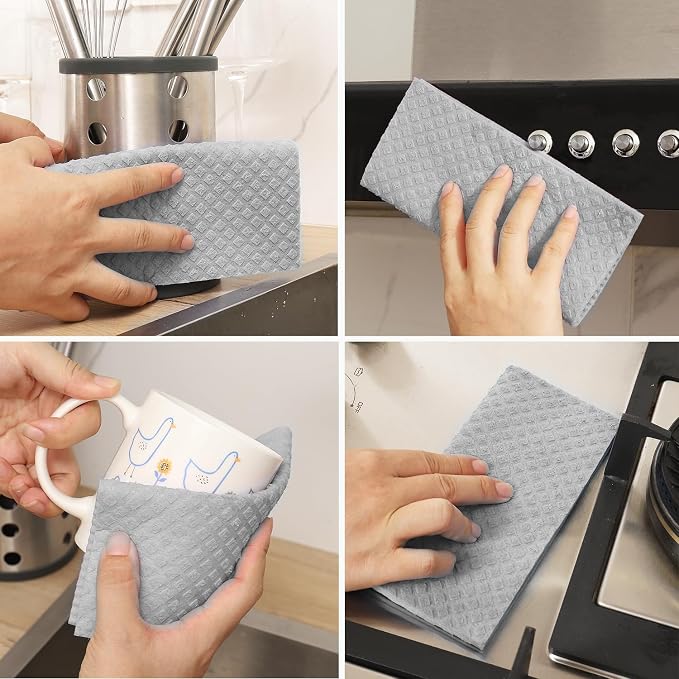 10 Packs Swedish Dishcloths for Kitchen, Reusable Paper Towels Compostable - Image 6