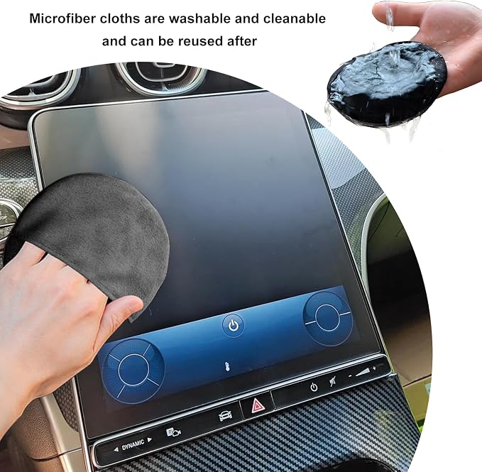 Car Screen Cleaner, Soft Microfiber Cloth Touch Screen Wipe Round Cleaning Tool - Image 6