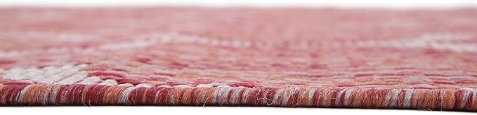 Unique Loom Outdoor Trellis Collection Area Rug (7' 1" x 10' Rectangle, Rust Red/ Ivory)
