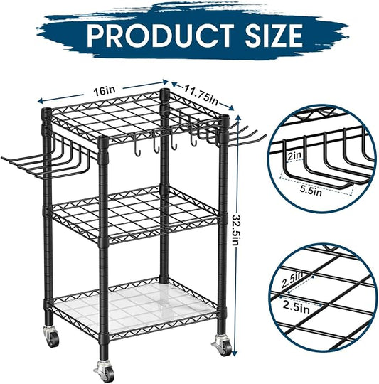 T1 Garden Tool Organizer(With Lockable Wheels)Heavy Duty Garage Tool Storage - Image 2