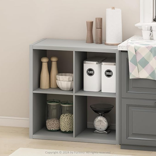Furinno HERMITE Kitchen Island, 4-Cube Coffee Bar, Extra Thick Kitchen Storage - Image 2