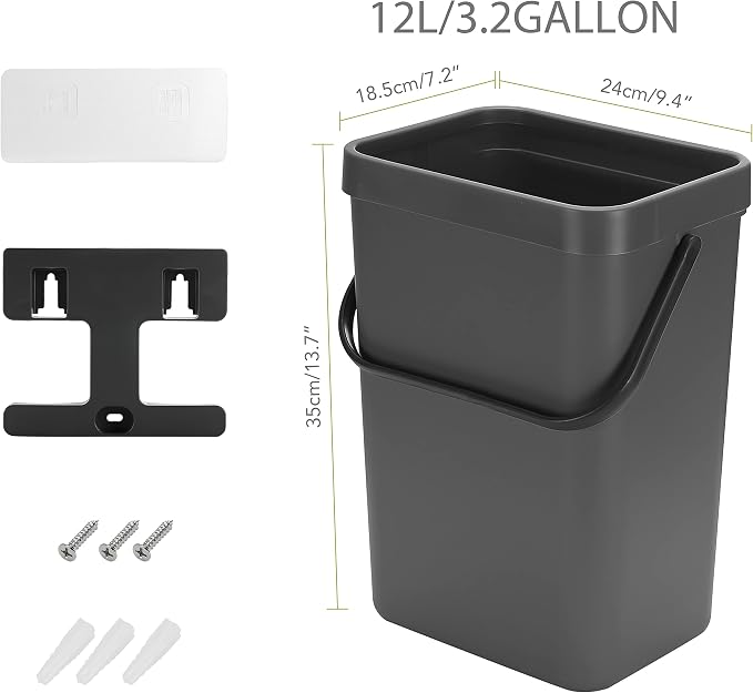 stonespace Under Sink Trash Can,Kitchen Compost Bin, Diaper Pail, 3.2 - Image 7