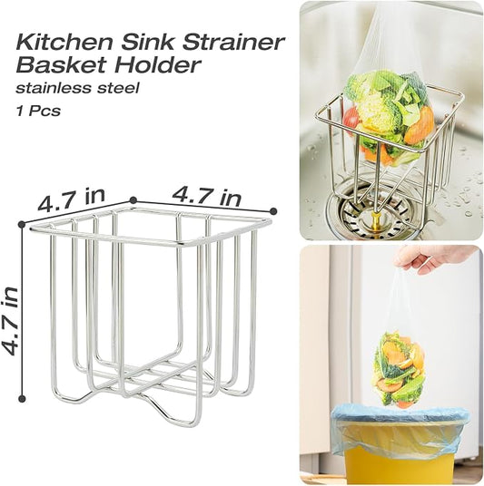 Kitchen Sink Strainer with Sink Basket Holder and 200 Strainer Net Bags - Image 2
