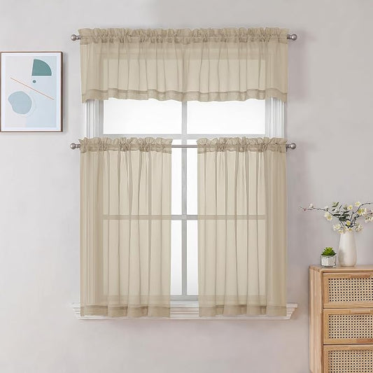 Chyhomenyc Sheer Taupe Valances - Image 2