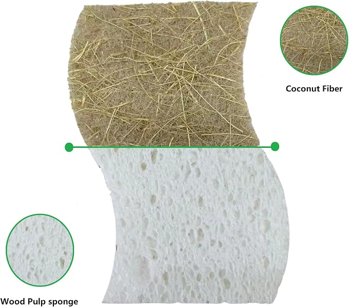 UCCO Eco Friendly Biodegradable Kitchen Sponges 12 Pack – Natural Compostable - Image 7
