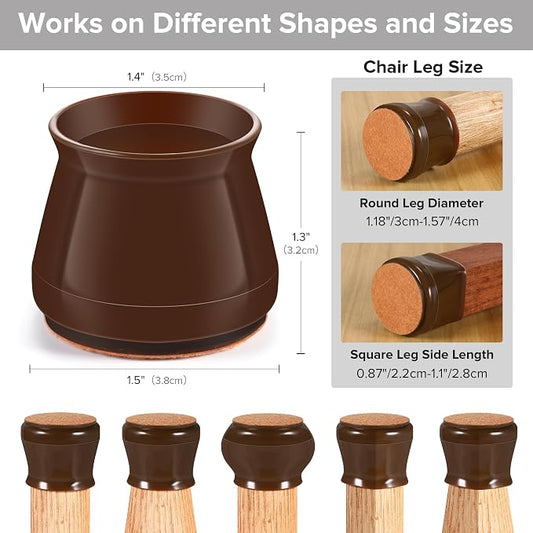 24PCS Upgraded Silicone Chair Leg Floor Protectors - Image 2