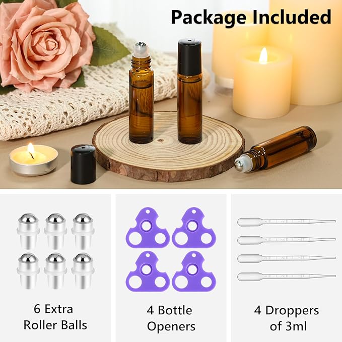 KEYWING 10ml Amber Roller Rottles - Image 6