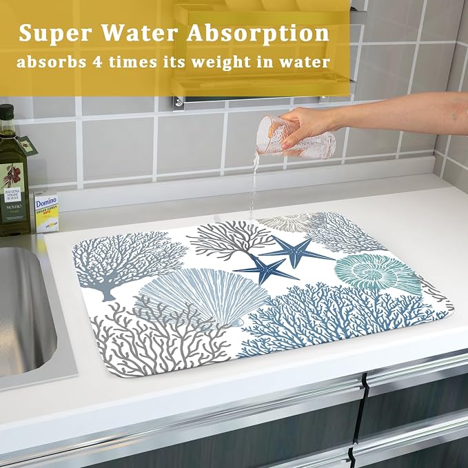 Summer Coastal Dish Drying Mats - Image 7
