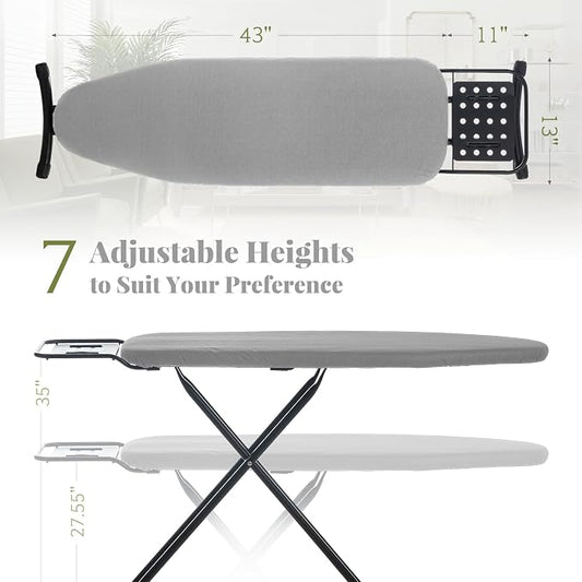 Ironing Board Full Size, RAINHOL 43"x13" Heavy Duty Compact Ironing Board - Image 2