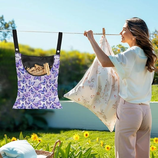 Butterfly Purple Clothespin Bag - Image 2