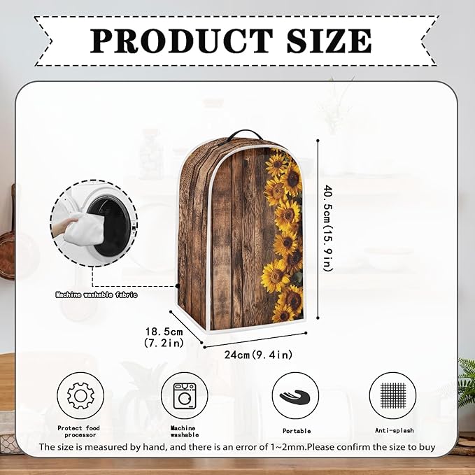 Cute Sunflower Blender Covers Kitchen Appliance Dust Cover Blender Protector Washable Anti Splash Coffee Maker Food Processor Protection Covers for Women