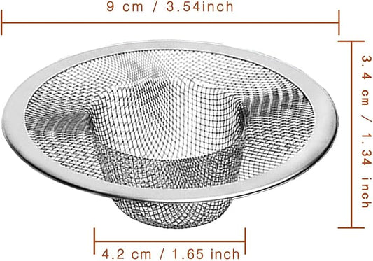 4pcs Heavy Duty Stainless Steel Slop Basket Filter Trap, 3.54" Top / 1.65" Mesh - Image 2
