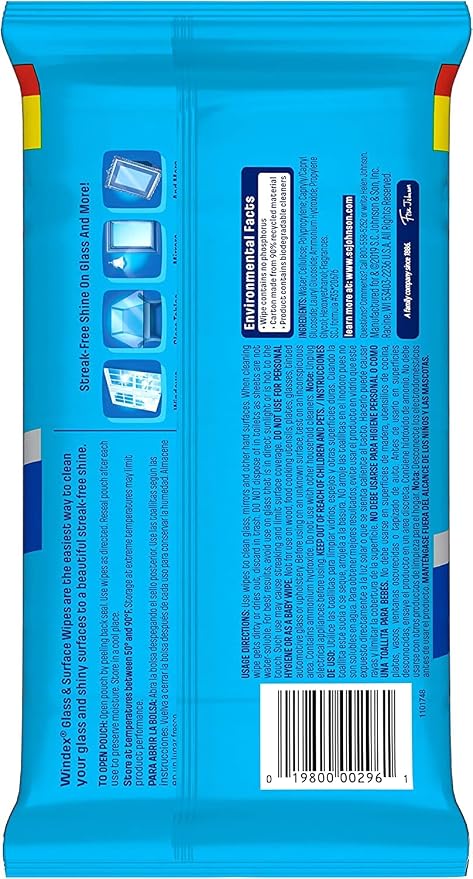 Windex Glass Cleaning Wipes, Pre-Moistened Glass and Surface Wipes to Clean - Image 7